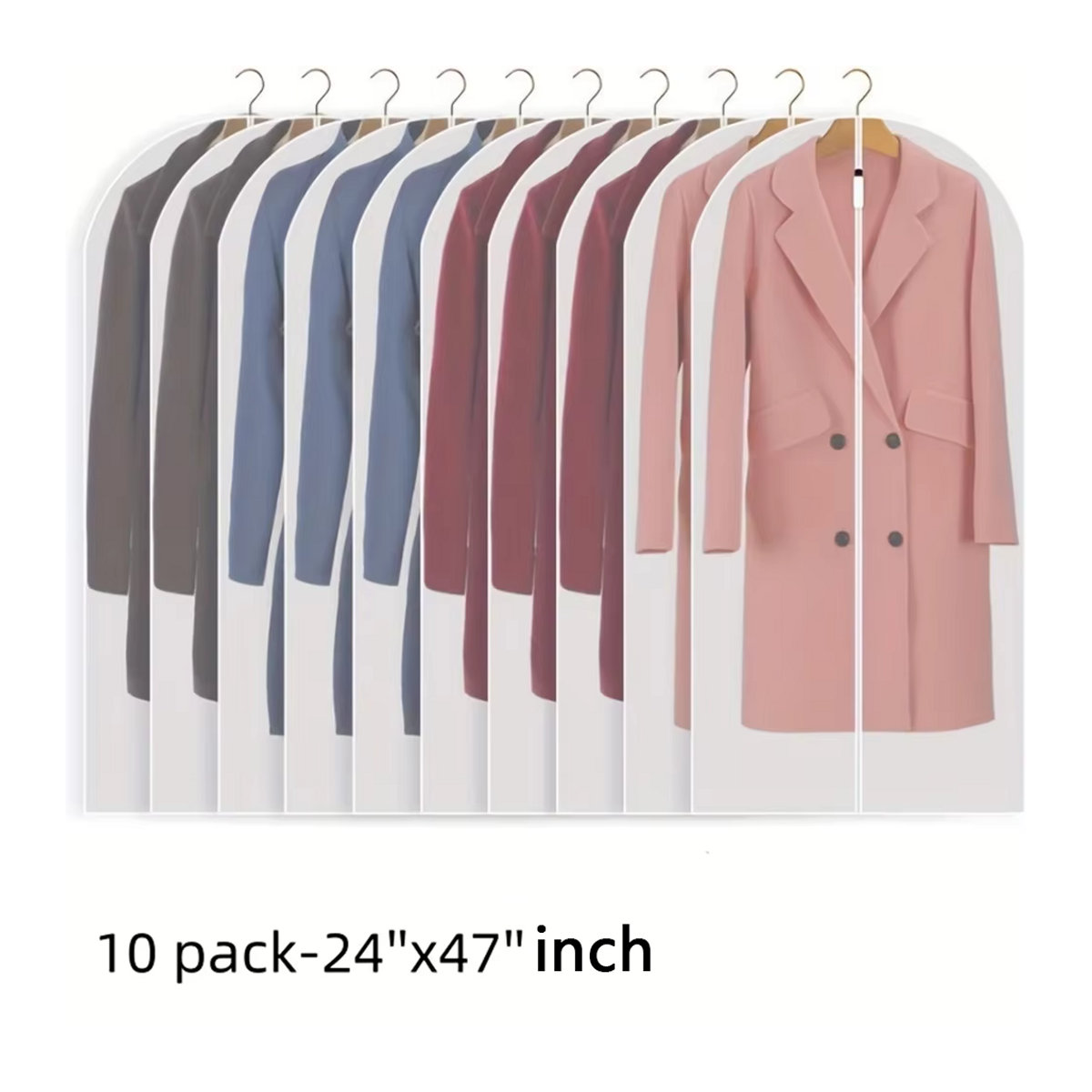 10er-Pack transparente Kleidersäcke als staubdichter Schrank-Organizer für deine Kleidung, B/H: 60 x 80 cm - Bild 5