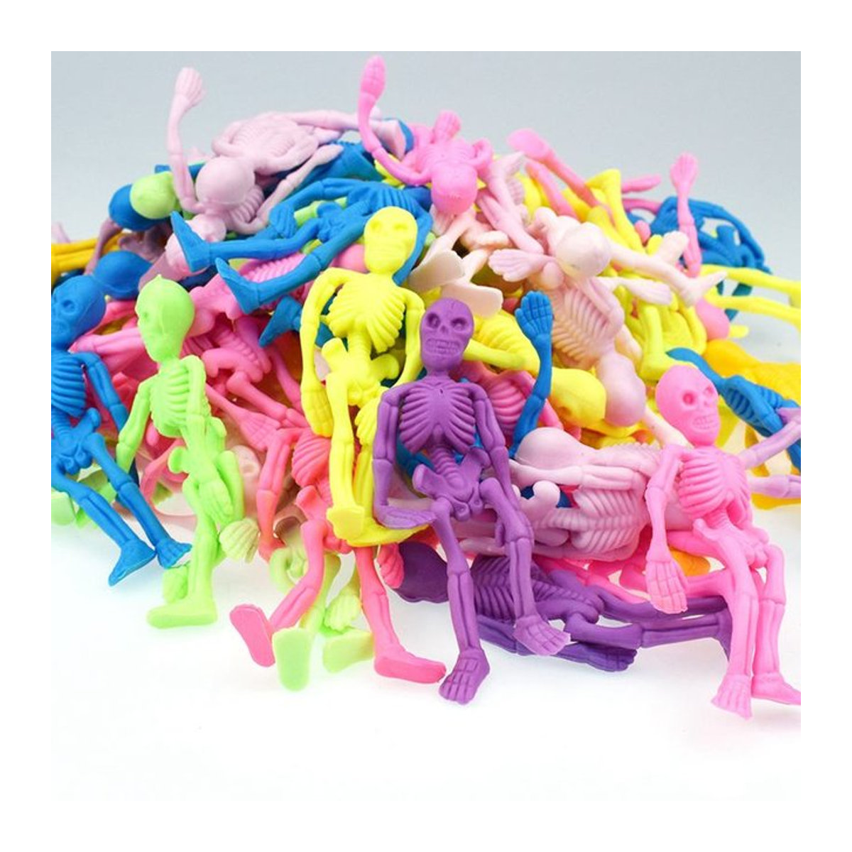 10er Set Alivparty Elastische Skelett und Zombie Figuren aus Kunststoff, Mehrfarbig, Halloween Deko und Kinder Spielzeug - Bild 1