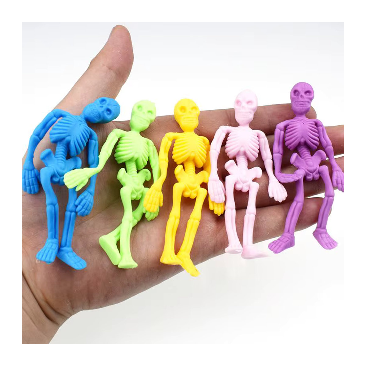 10er Set Alivparty Elastische Skelett und Zombie Figuren aus Kunststoff, Mehrfarbig, Halloween Deko und Kinder Spielzeug - Bild 2