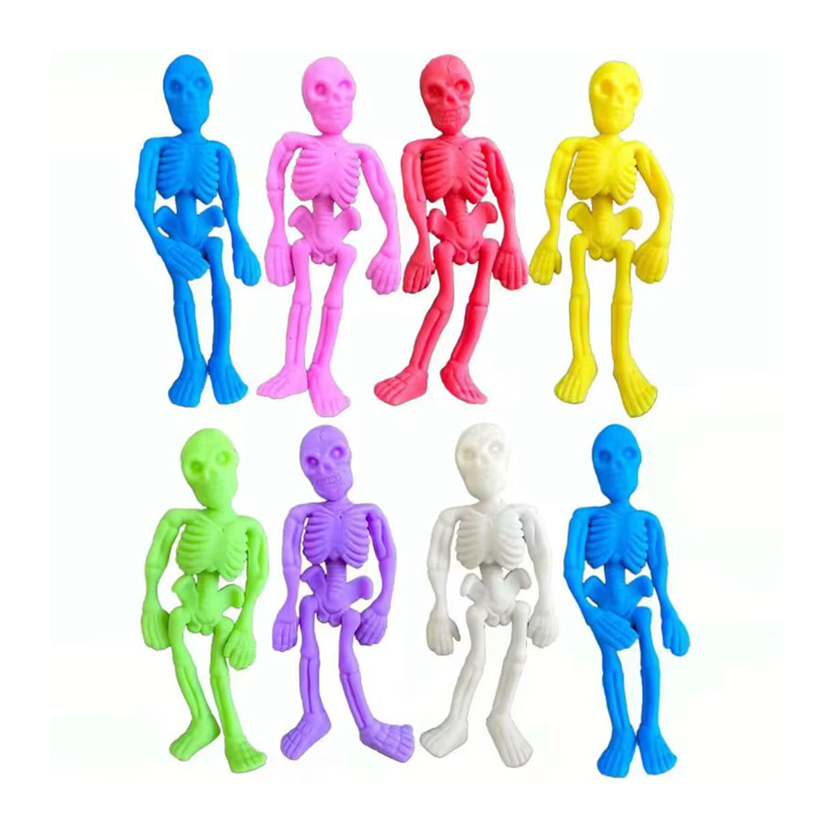 10er Set Alivparty Elastische Skelett und Zombie Figuren aus Kunststoff, Mehrfarbig, Halloween Deko und Kinder Spielzeug - Bild 3