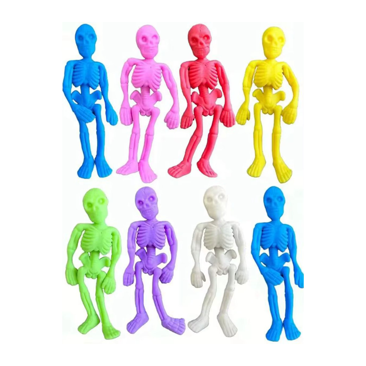10er Set Alivparty Elastische Skelett und Zombie Figuren aus Kunststoff, Mehrfarbig, Halloween Deko und Kinder Spielzeug - Bild 6
