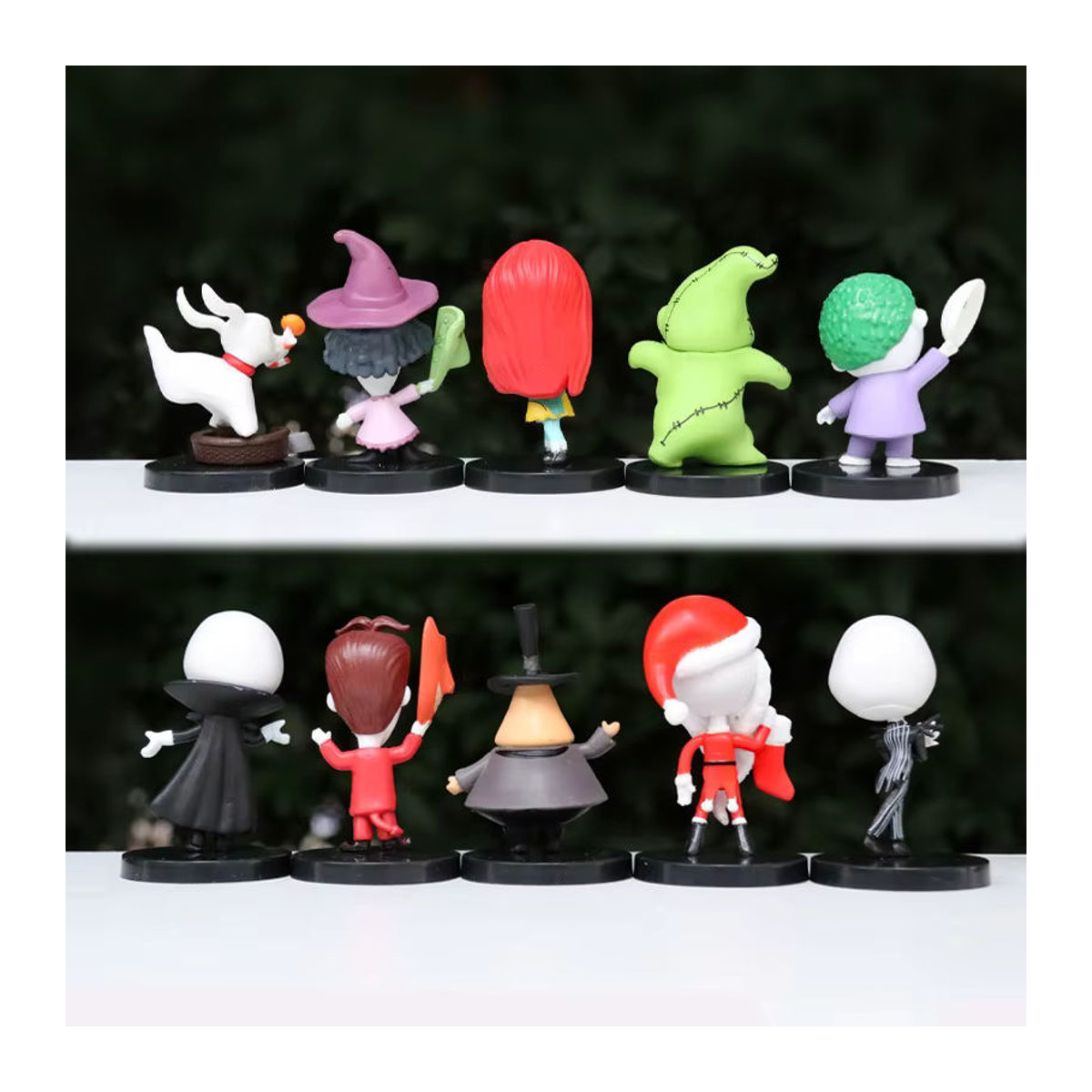 10er Set Bandai Nightmare Before Christmas Figuren Jack Skellington und Sally aus Kunststoff, mehrfarbig - Bild 3