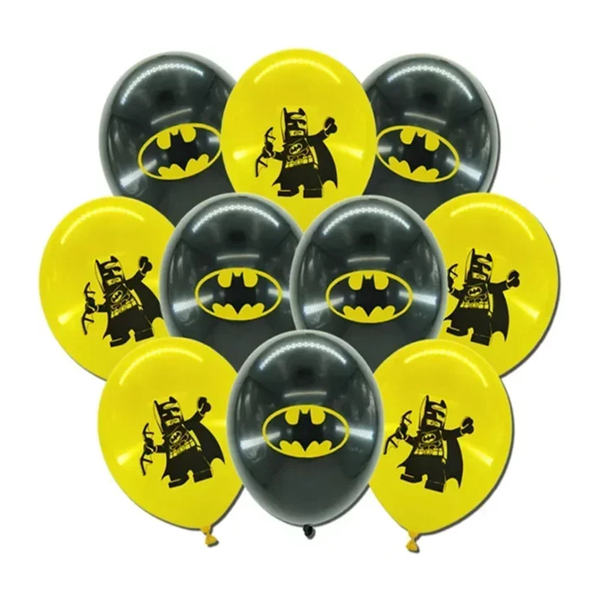 10er Set Batman Luftballons aus Latex für Kindergeburtstage und Partydekorationen in Mehrfarbig - Bild 1