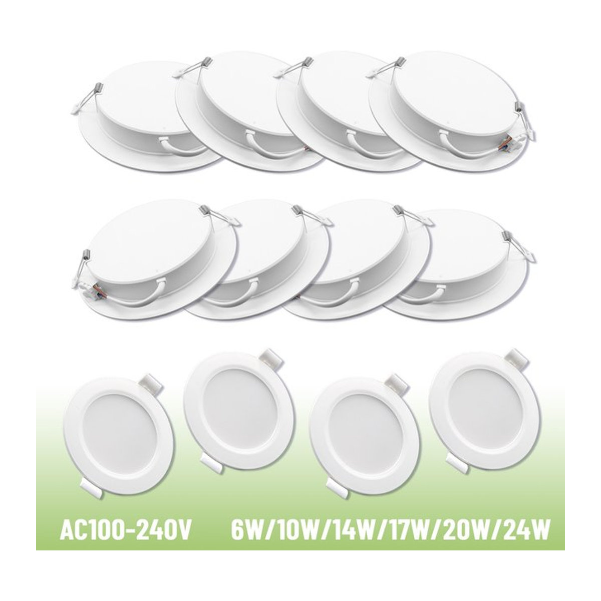 10er Set Gatetop LED Einbaustrahler in Weiß mit drei Lichtfarben für Wohnzimmer und Badezimmer - Bild 1