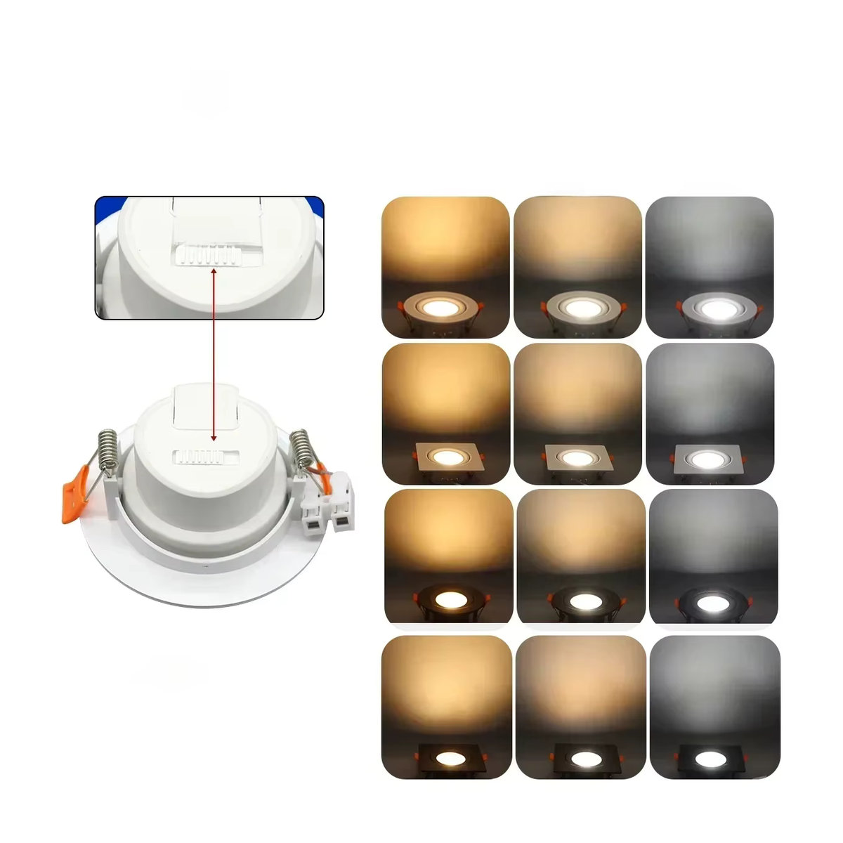 10er Set Gatetop LED Einbaustrahler Weiß mit 3 CCT Farbtemperaturen 3000K 4000K 6000K für die Innenbeleuchtung - Bild 7