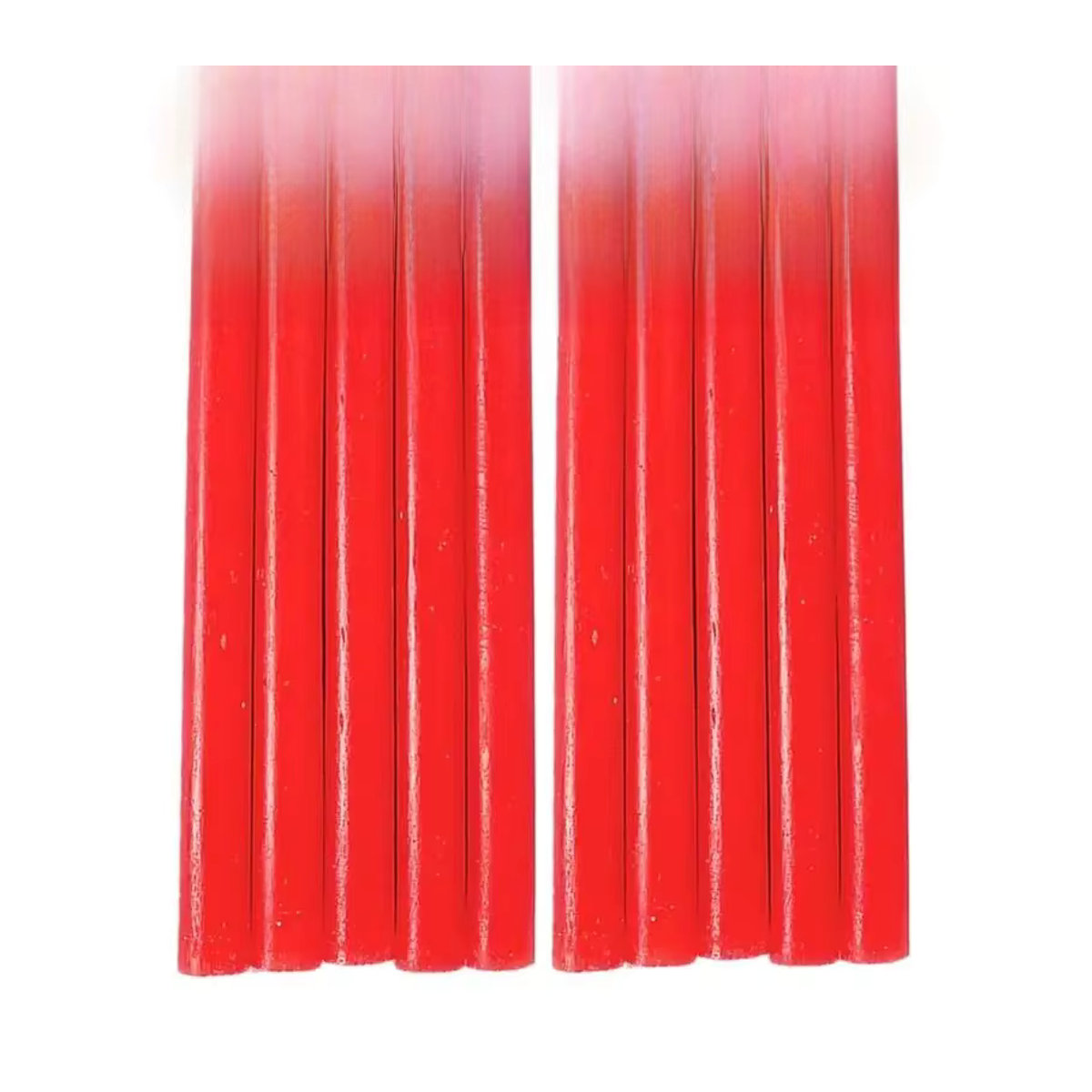 10er Set geruchlose Mini Stabkerzen aus Wachs in Weiß und Rot für Hochzeit und Haushalt - Bild 4