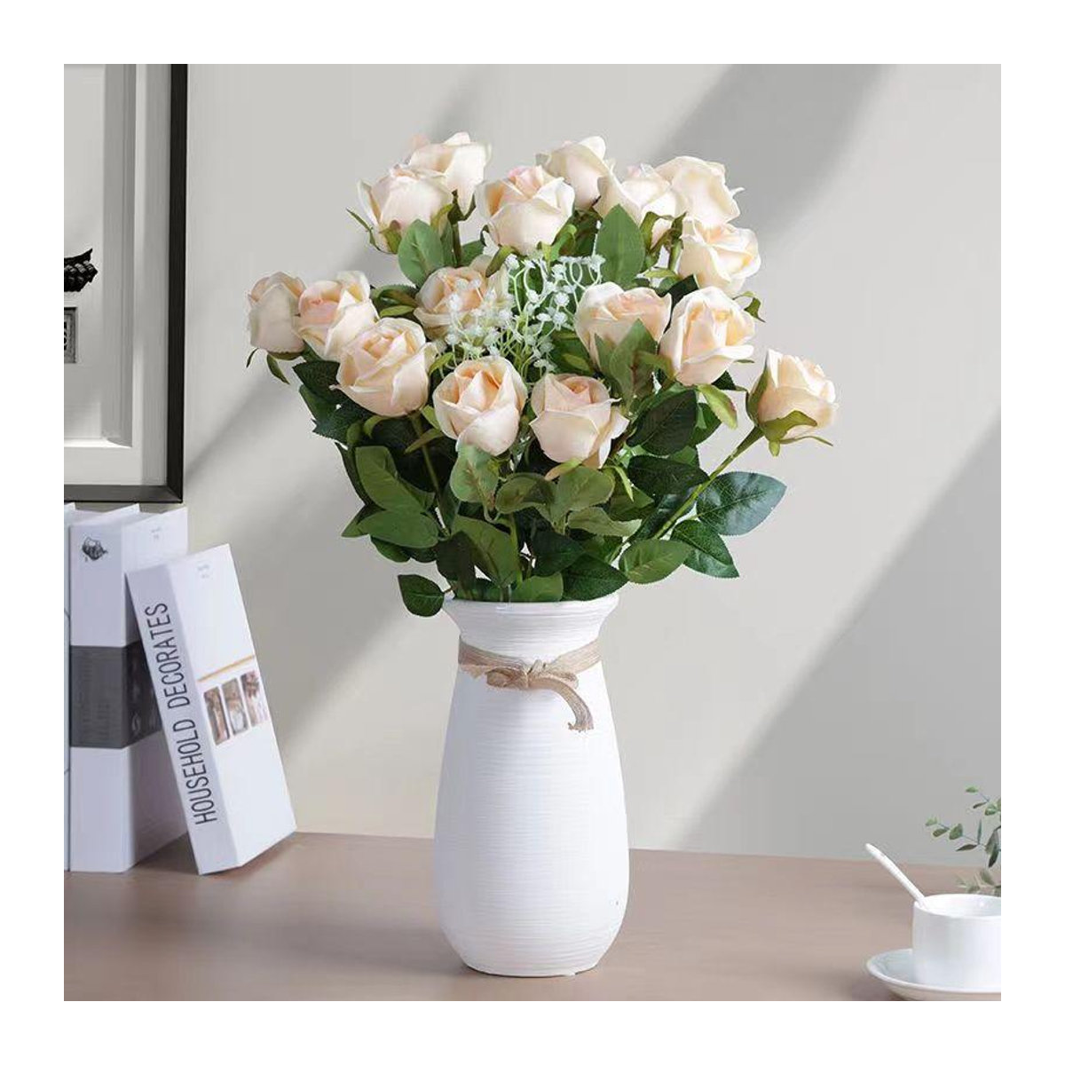 10er Set künstliche Rosen von OMG Beauty in Rot für deine Dekoration und Hochzeitsfeier - Bild 2