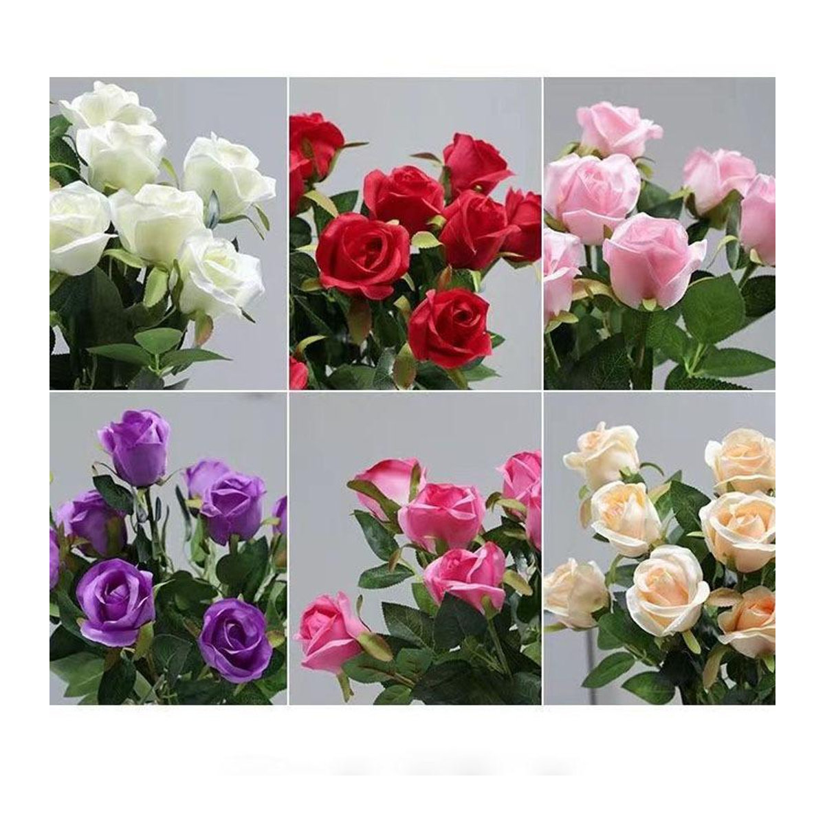 10er Set künstliche Rosen von OMG Beauty in Rot für deine Dekoration und Hochzeitsfeier - Bild 3