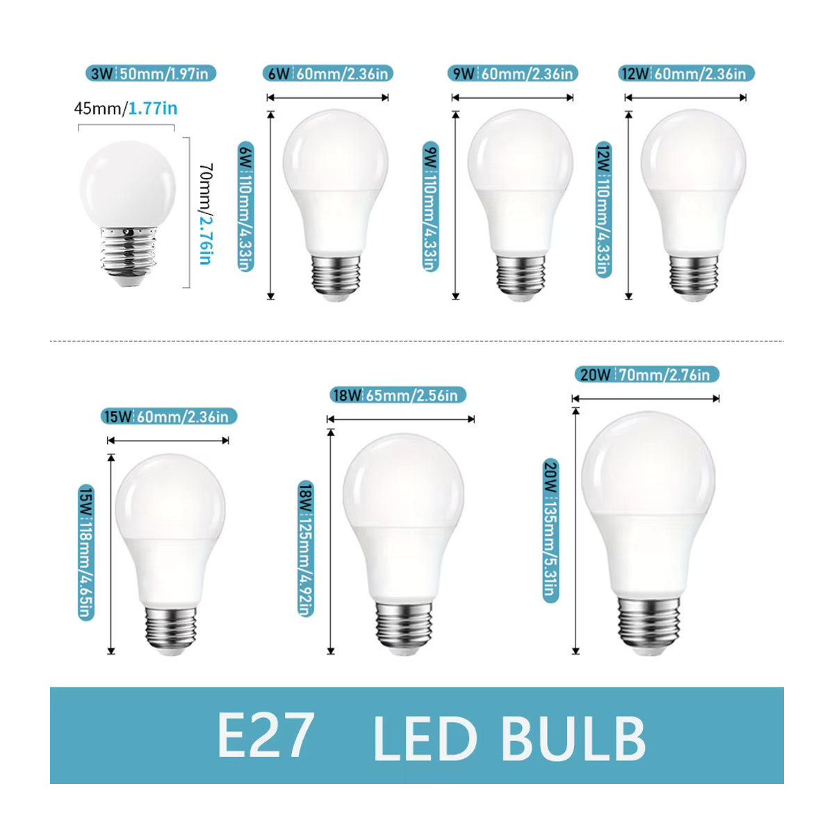10er Set LED Glühbirnen für Wohnzimmer und Zuhause mit E27 E14 B22 Fassung in Kaltweiß - Bild 2