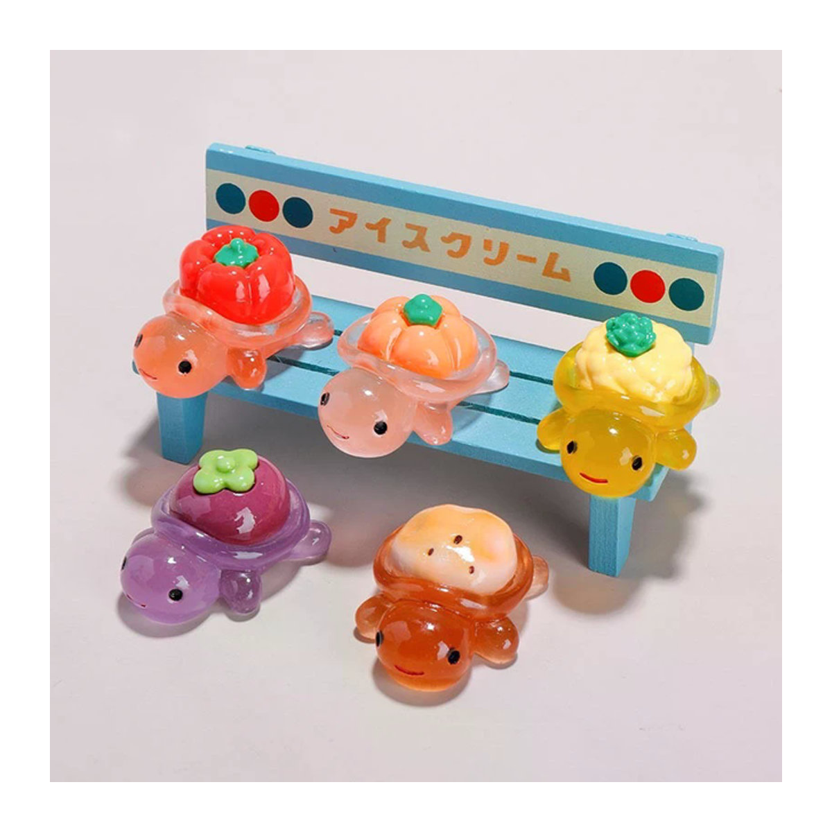 10er Set Leuchtende Schildkröten aus Kunstharz als bunte Miniatur-Ornamente für Garten, Aquarium und Landschaftsbau von JETTING - Bild 1