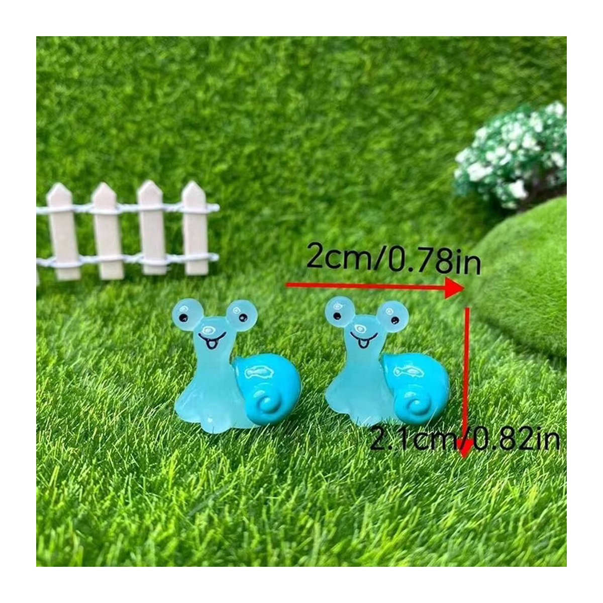 10er Set leuchtende Schnecken Mini Figuren von WHPHous in Mehrfarbig für deine Mikro Landschaft und Home Dekoration aus Kunststoff - Bild 4