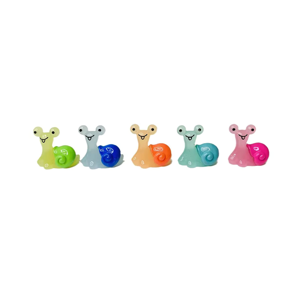 10er Set leuchtende Schnecken Mini Figuren von WHPHous in Mehrfarbig für deine Mikro Landschaft und Home Dekoration aus Kunststoff - Bild 5