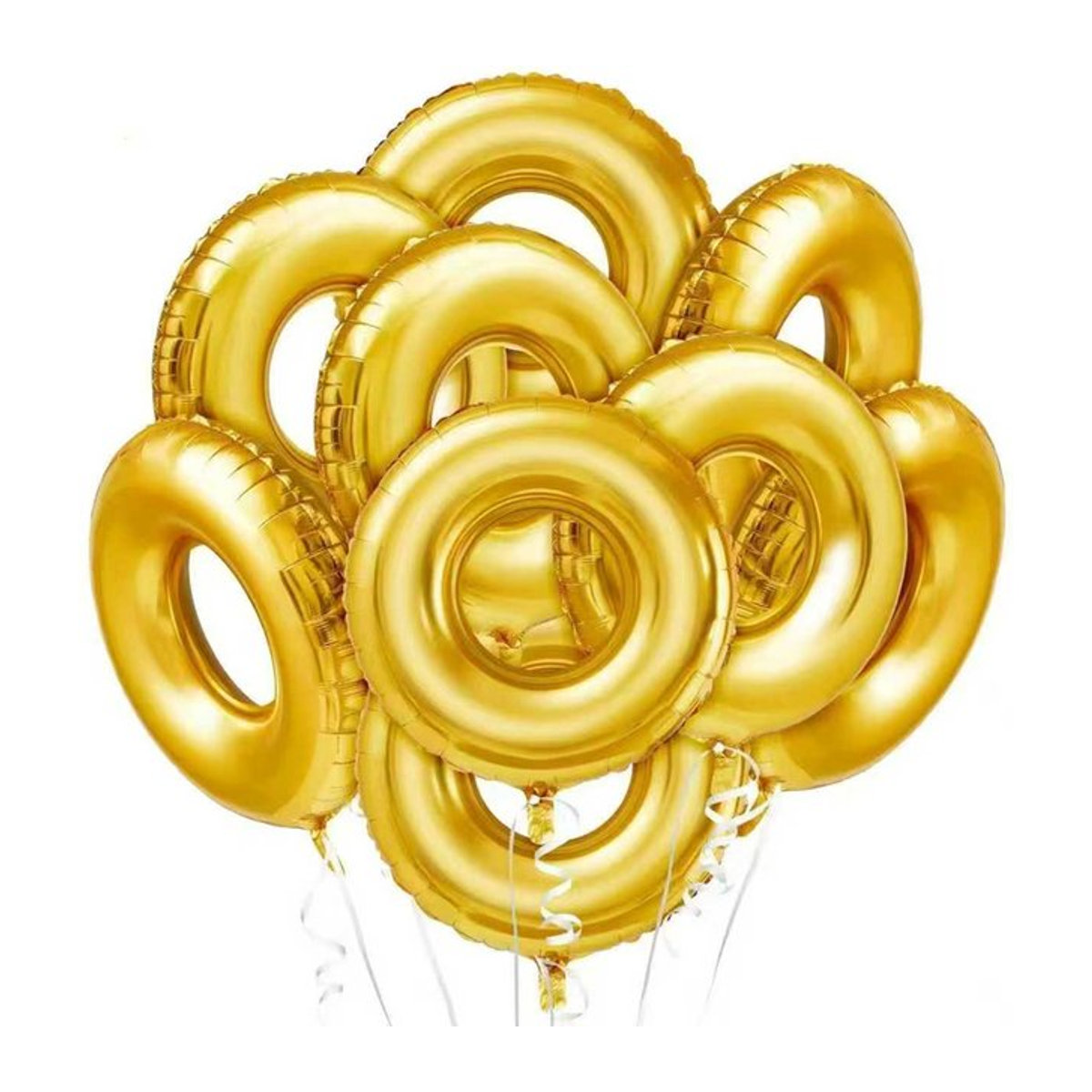 10er Set LQVYI Goldene Hoop Folienballons für Helium, Runde Partydekoration für Geburtstag, Hochzeit oder Valentinstag - Bild 1