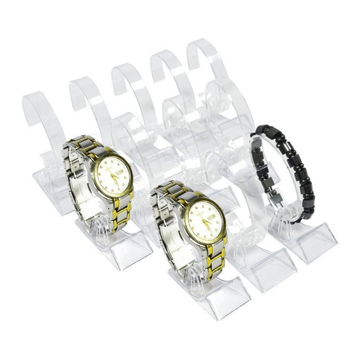 10er Set luckyiasv Acryl Uhrenständer und Armband-Organizer in Transparent, minimalistischer Schmuck-Präsentationsständer aus Kunststoff - Bild 1