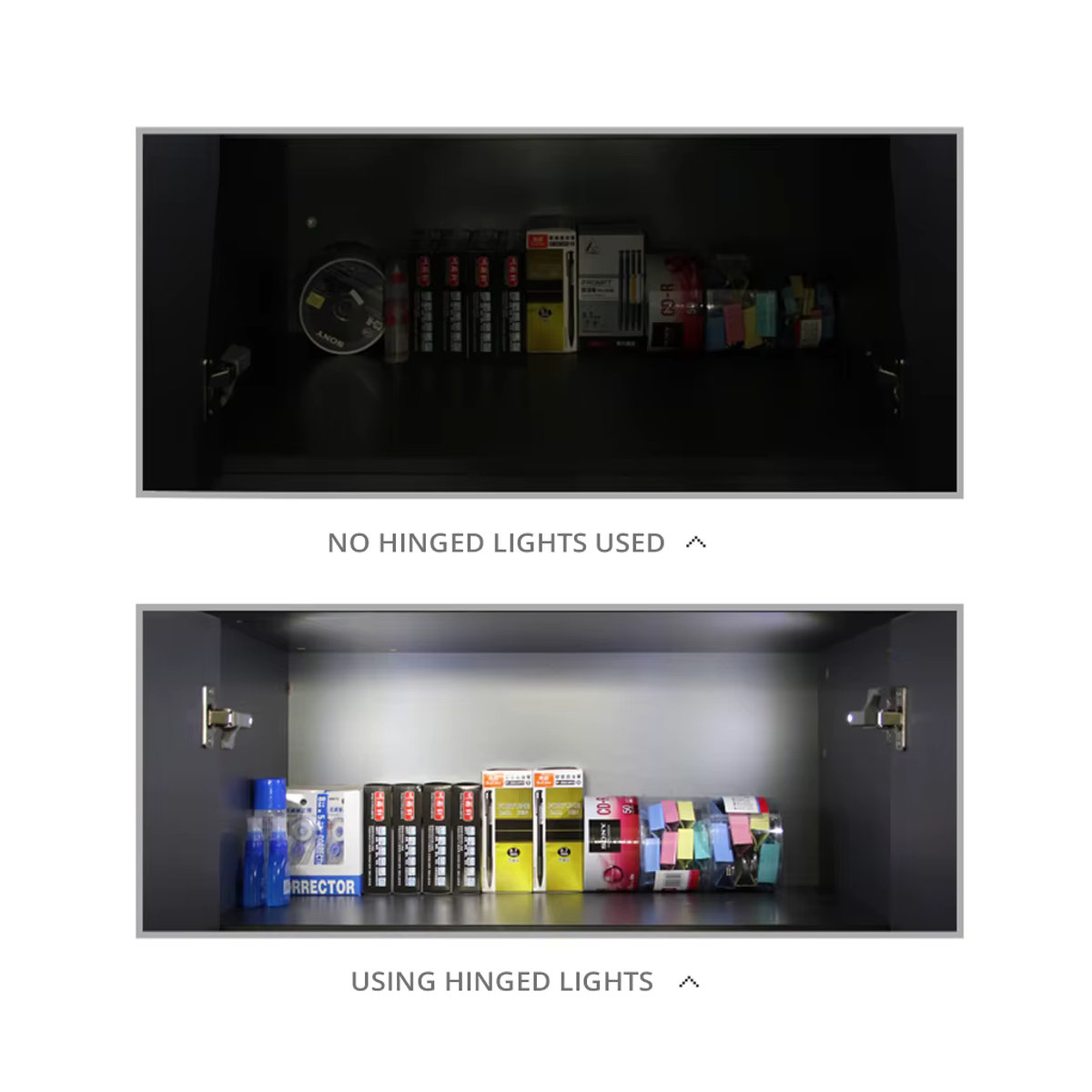 10er Set MeeToo LED-Innenscharnierleuchten mit Sensor in Weiß, Kaltweiß, minimalistische Möbelbeleuchtung für Schrank und Küche - Bild 4