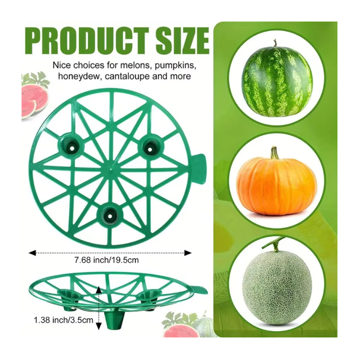 10er Set Melonenwiege und Kürbisstütze zur Unterstützung von Erdbeeren und Wassermelonen mit einer Tragkraft von bis zu 3,6 kg - Bild 2