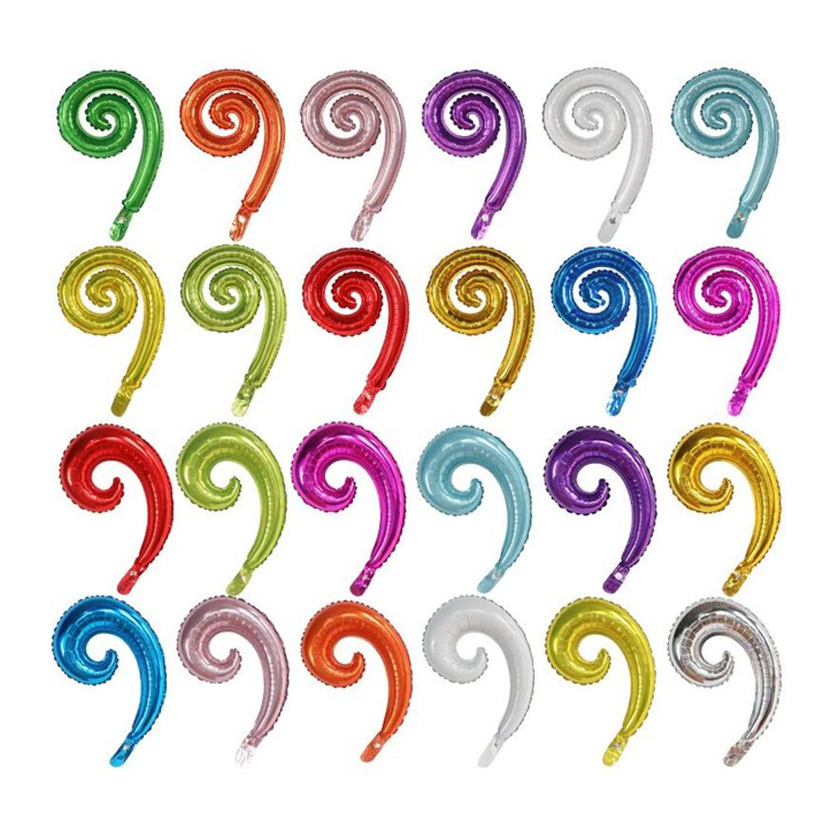 10er Set Mtrong Te Spiral Wellen Folienballons Mehrfarbig für Geburtstag und Hochzeit als Dekoration für Kinder - Bild 1