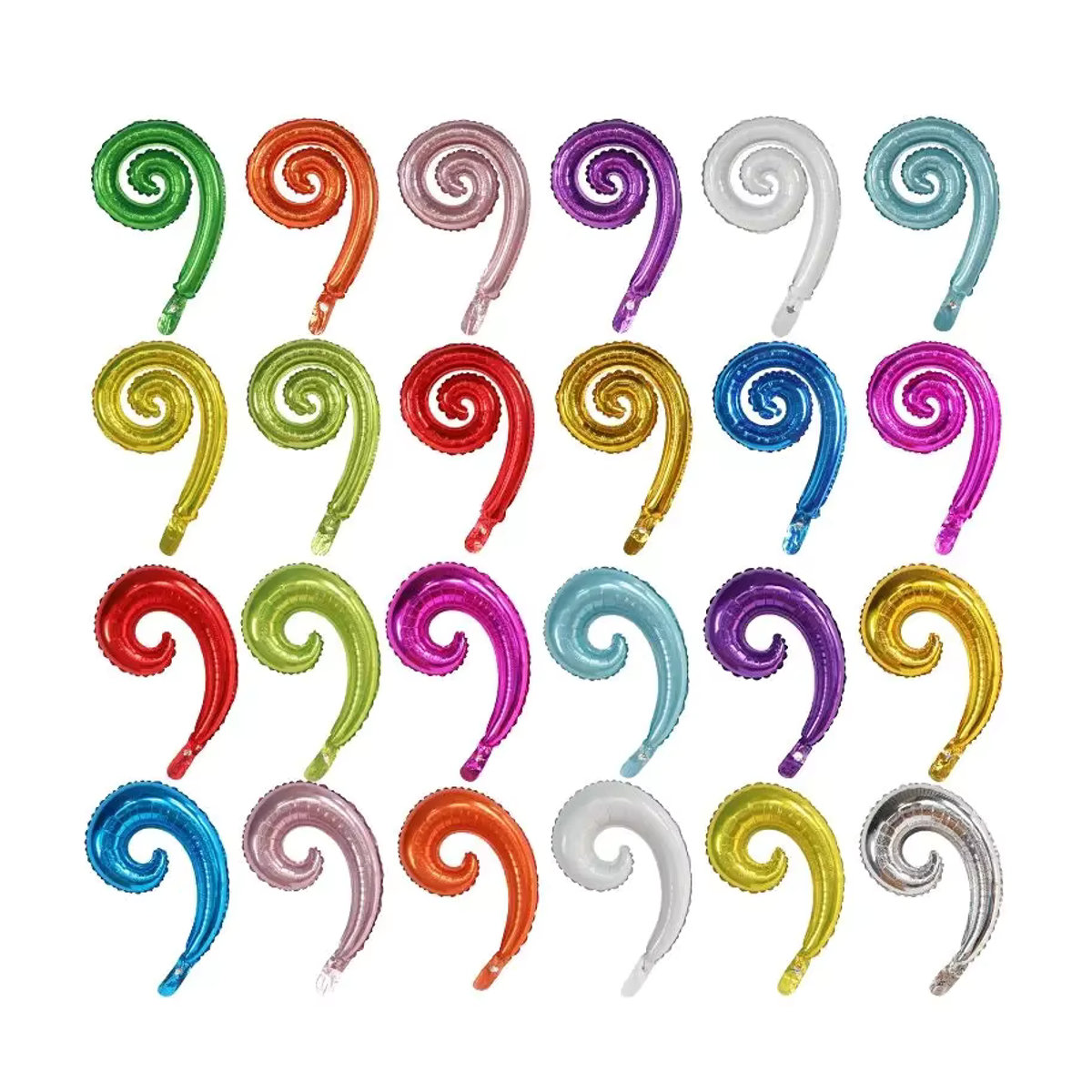 10er Set Mtrong Te Spiral Wellen Folienballons Mehrfarbig für Geburtstag und Hochzeit als Dekoration für Kinder - Bild 2