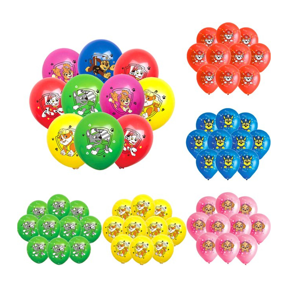 10er Set Paw Patrol Cartoon Latex Ballons in Mehrfarbig für Kinder Geburtstagsdekoration - Bild 1