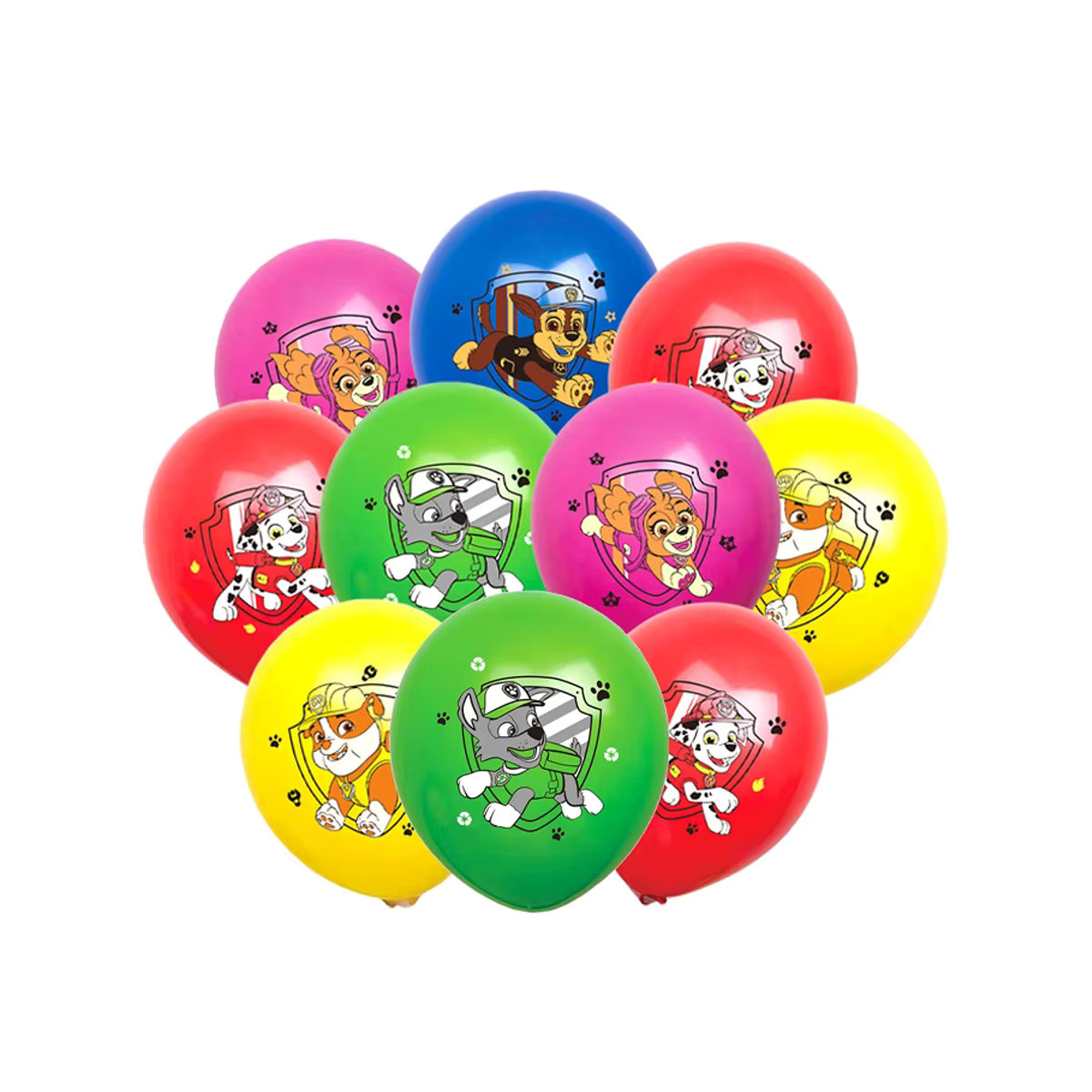 10er Set Paw Patrol Cartoon Latex Ballons in Mehrfarbig für Kinder Geburtstagsdekoration - Bild 2