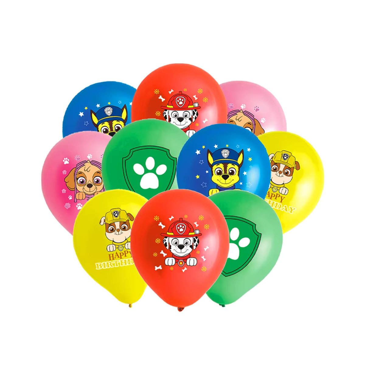 10er Set Paw Patrol Cartoon Latex Ballons in Mehrfarbig für Kinder Geburtstagsdekoration - Bild 3