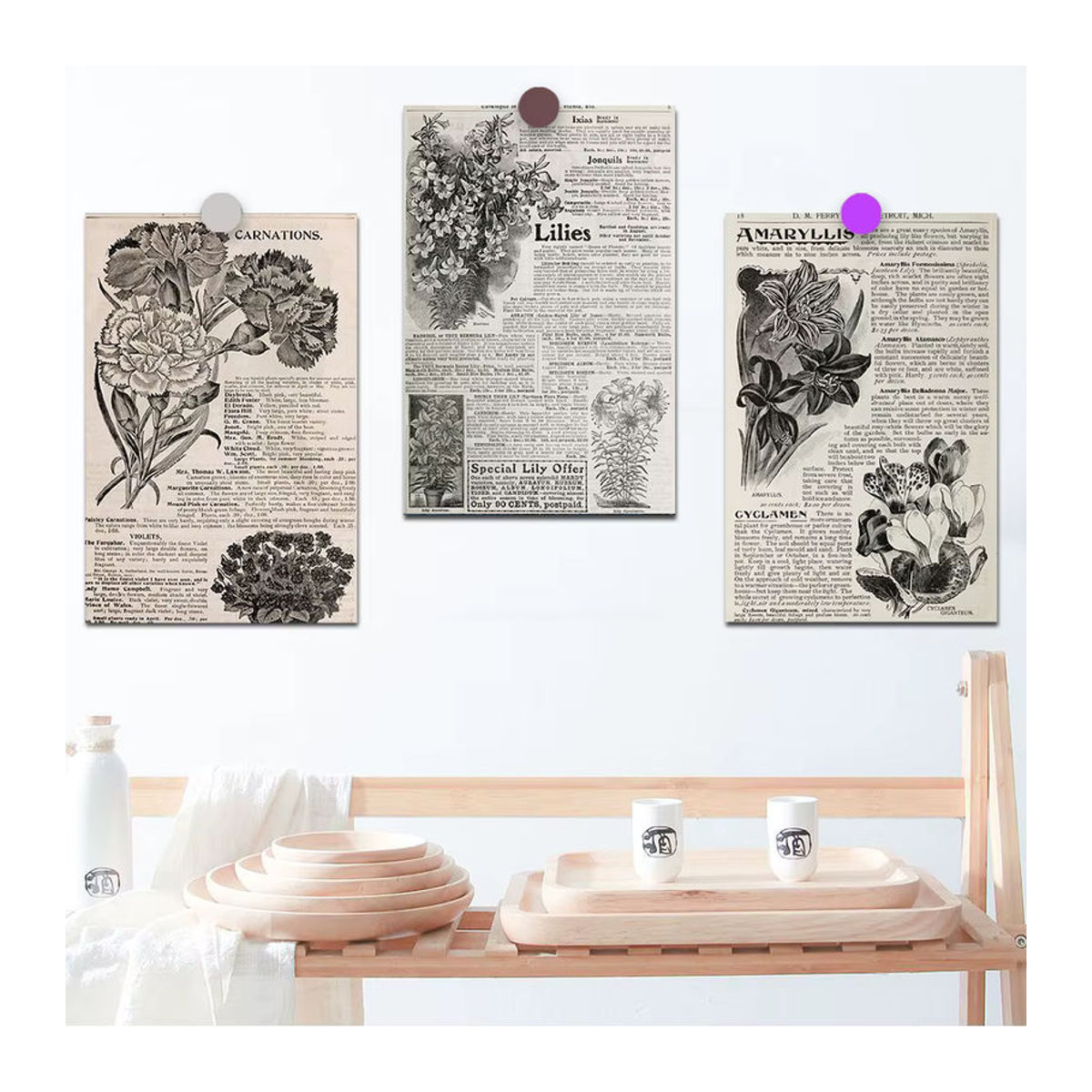 10er Set Retro Blumen Aufkleber im Vintage Design für Laptop, Skateboard und Wanddekoration, mehrfarbig - Bild 2