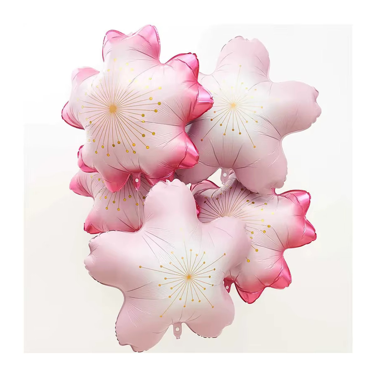 10er Set Sakura Kirschblüte Aluminiumfolienballons in Rosa für Hochzeit, Geburtstag und Party Dekoration von LQVYI - Bild 2