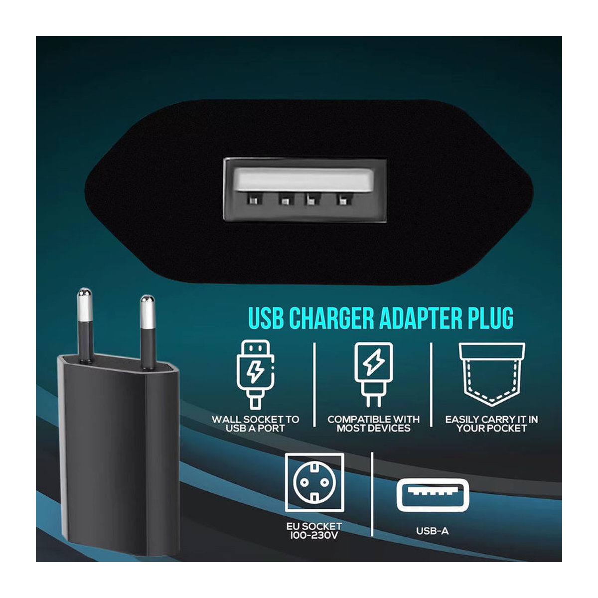 10er Set TAQKRED Universal USB Wandladegerät 5W EU Stecker in Schwarz für iPhone und Redmi Smartphones - Bild 4