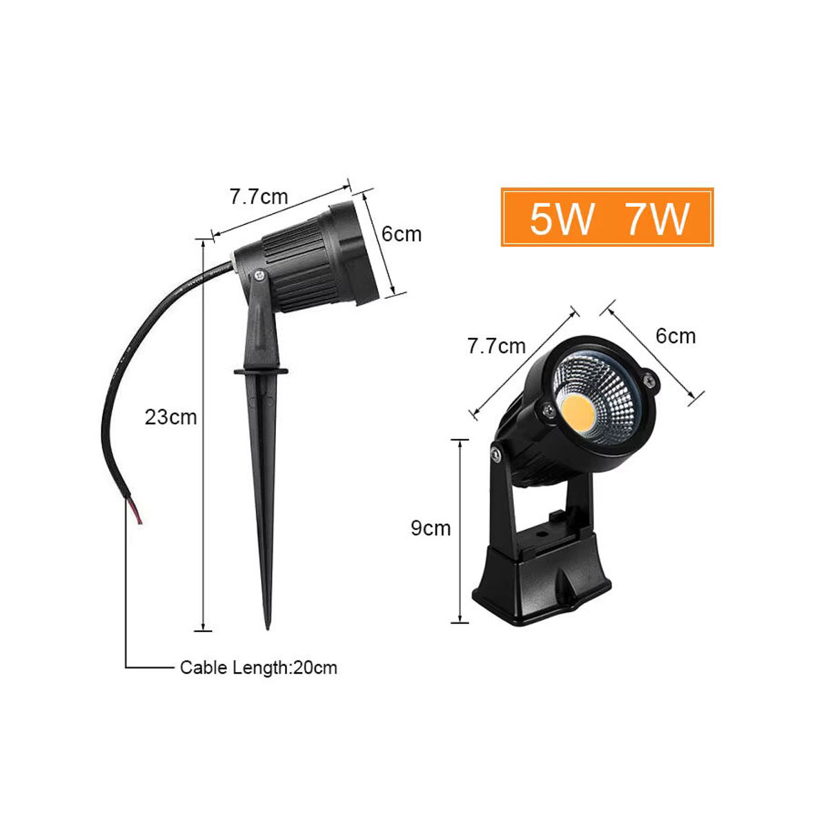 10er Set Teetealy LED Wegeleuchten IP65 wasserdicht für Garten und Landschaft in Schwarz und Gelb - Bild 2