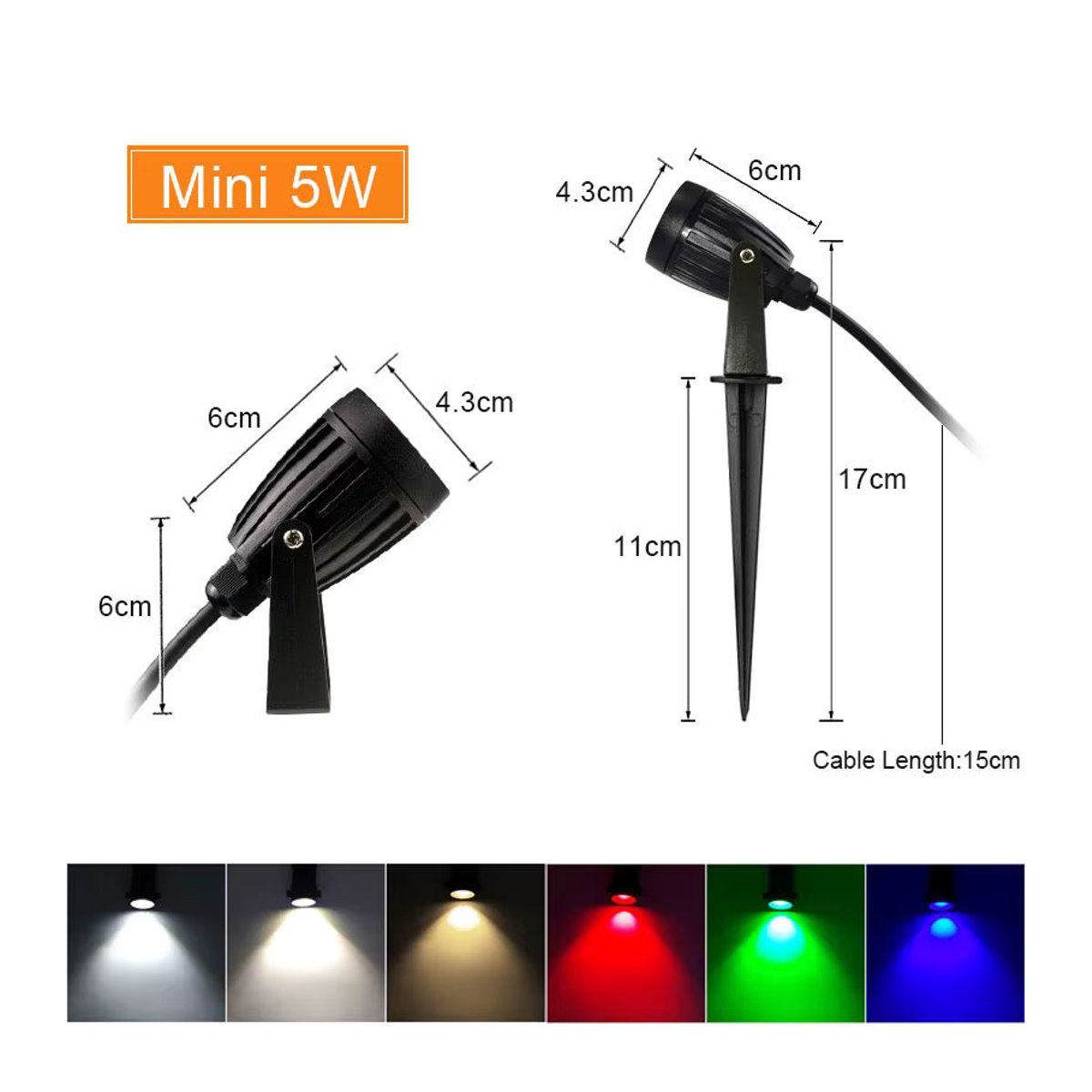 10er Set Teetealy LED Wegeleuchten IP65 wasserdicht für Garten und Landschaft in Schwarz und Gelb - Bild 6