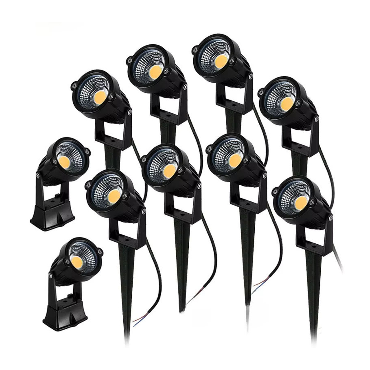 10er Set Teetealy LED Wegeleuchten IP65 wasserdicht für Garten und Landschaft in Schwarz und Gelb - Bild 7