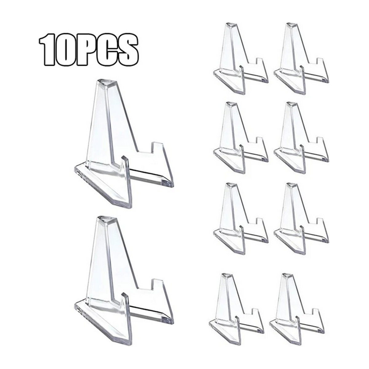 10er Set VCC Acryl Display Halter Transparent Dreieck für Münzen, Fotos und Anime Karten - Bild 1
