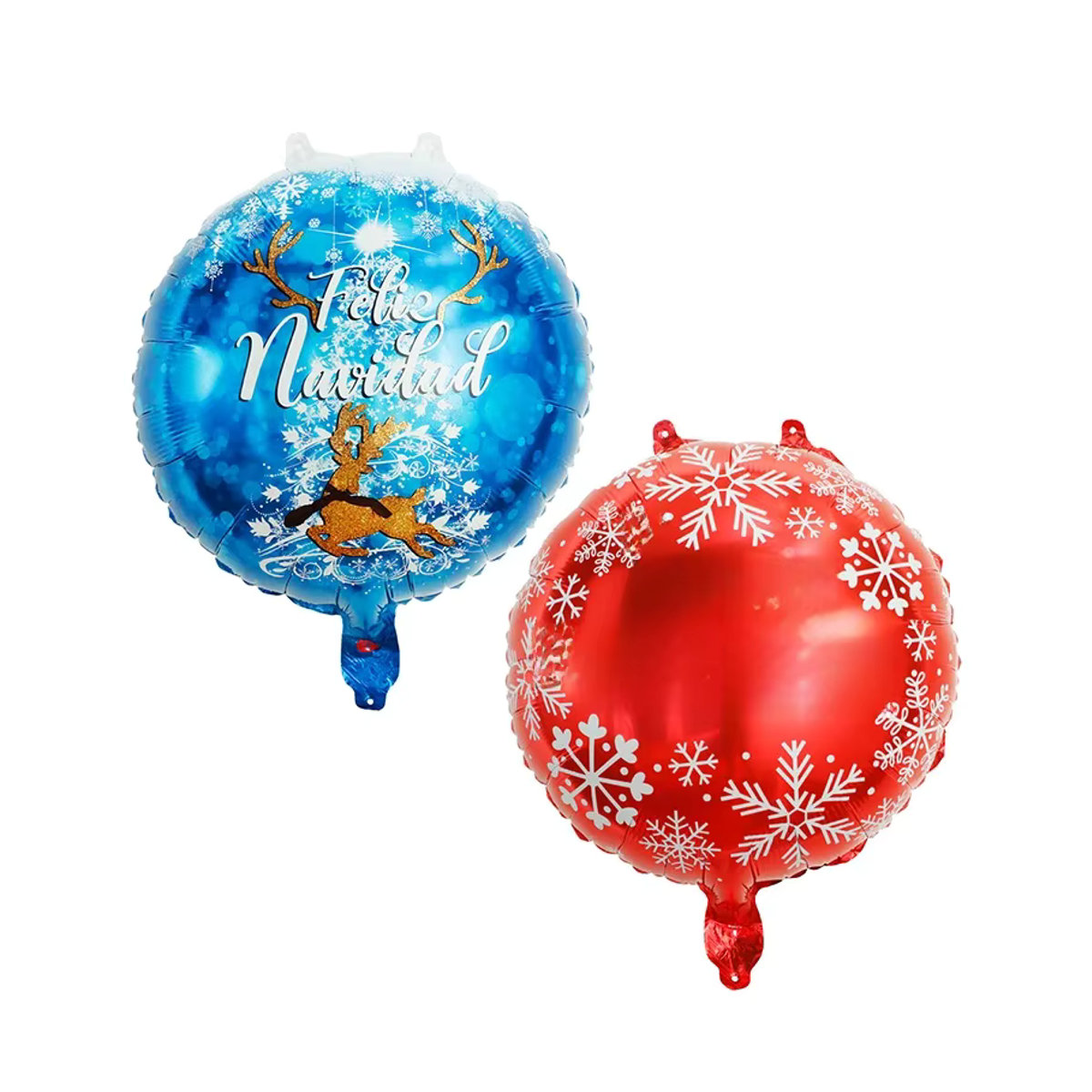 10er Set Weihnachts Folienballons Disney Motiv mit Santa Claus und Feliz Navidad, rund, Durchmesser: 45,72 cm, mehrfarbig - Bild 3