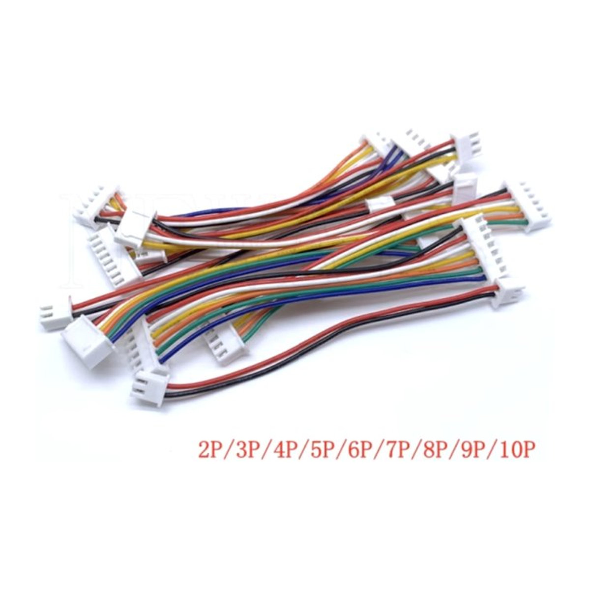 10er Set XH2.54 Elektronische Draht Terminal Kabel 26AWG mit Doppelkopf in Bunt - Bild 1