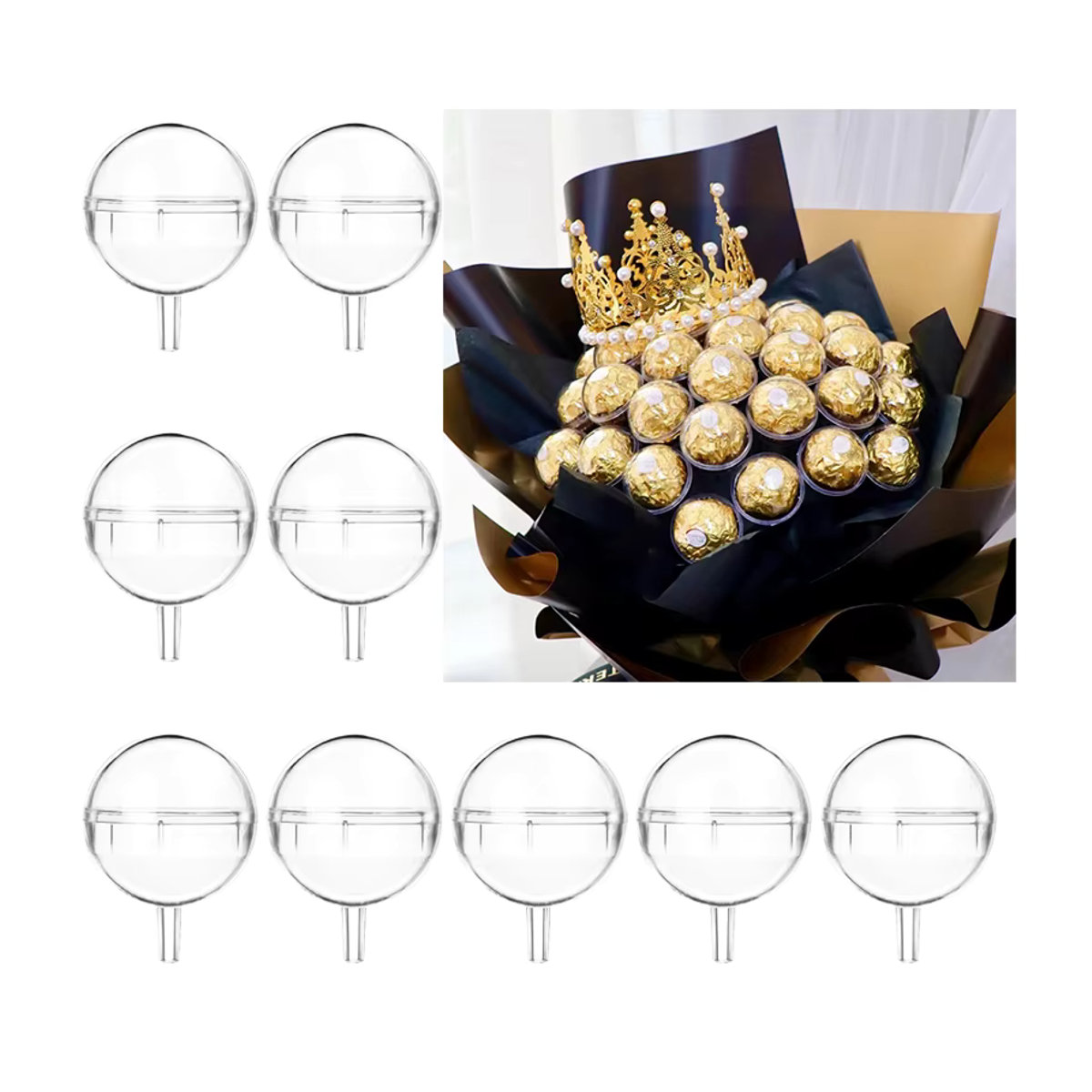 10er Set ZQCXLD Acryl Schokoladenständer Rund Transparent für Valentinstag und Geburtstag - Bild 4