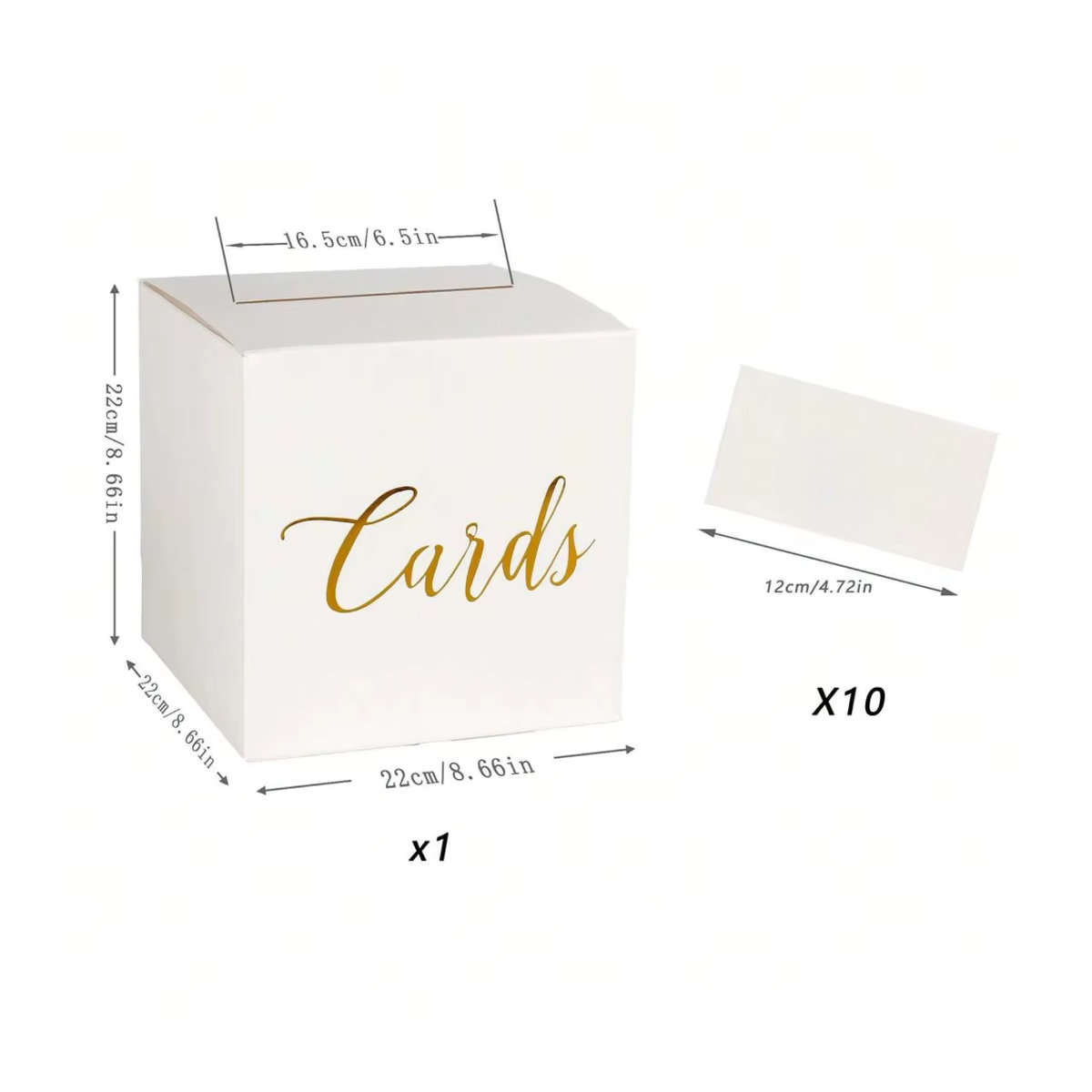 11-teiliges Set aus weißer Kartenbox mit Goldfolien-Design und 10 Grußkarten aus Papier für Hochzeiten und besondere Anlässe - Bild 2
