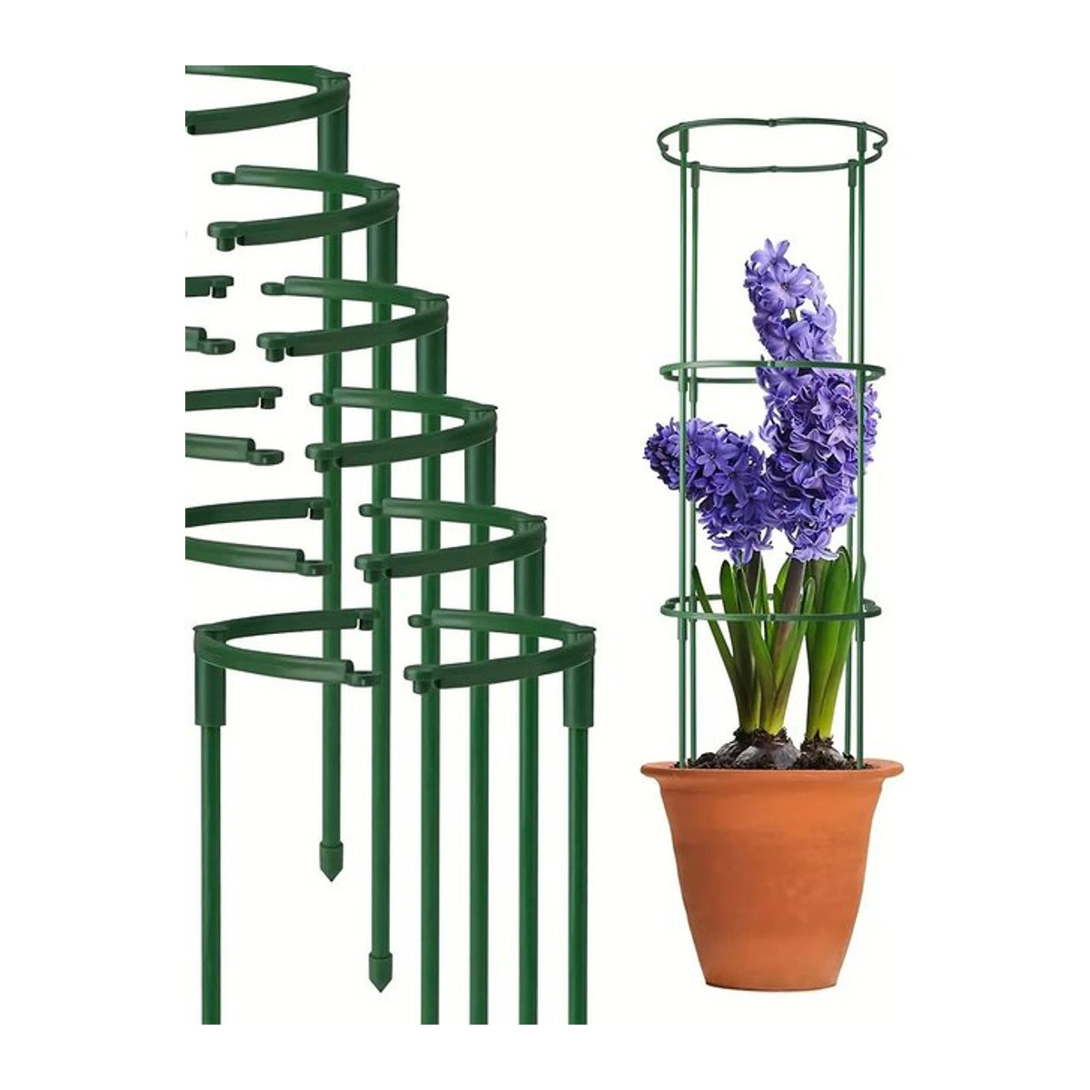 12/20 Stück halbrunde Pflanzenstützpfähle für Innen- und Außenpflanzen wie Tomaten, Monstera, Pfingstrosen und Hortensien - Bild 1