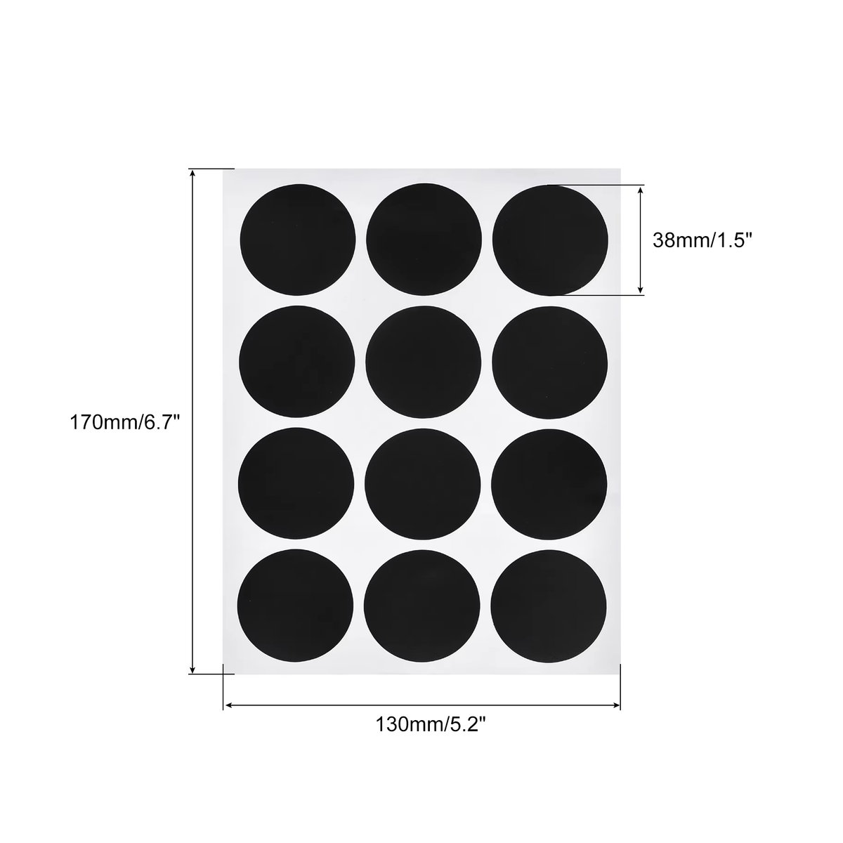 12 Blatt Tafel Etiketten Aufkleber für Einmachgläser in Schwarz/Weiß mit 38mm Durchmesser - Bild 2
