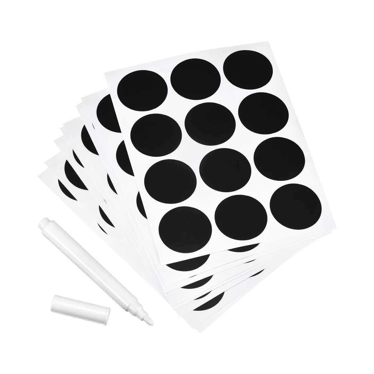 12 Blatt Tafel Etiketten Aufkleber für Einmachgläser in Schwarz/Weiß mit 38mm Durchmesser - Bild 5