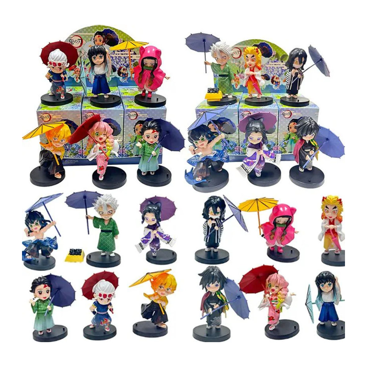 12 Stück Ghost Slayer Blade Plum Rain Serie Blindbox Figuren aus Kunststoff, mehrfarbig, Anime-Modell Ornament für dich - Bild 1