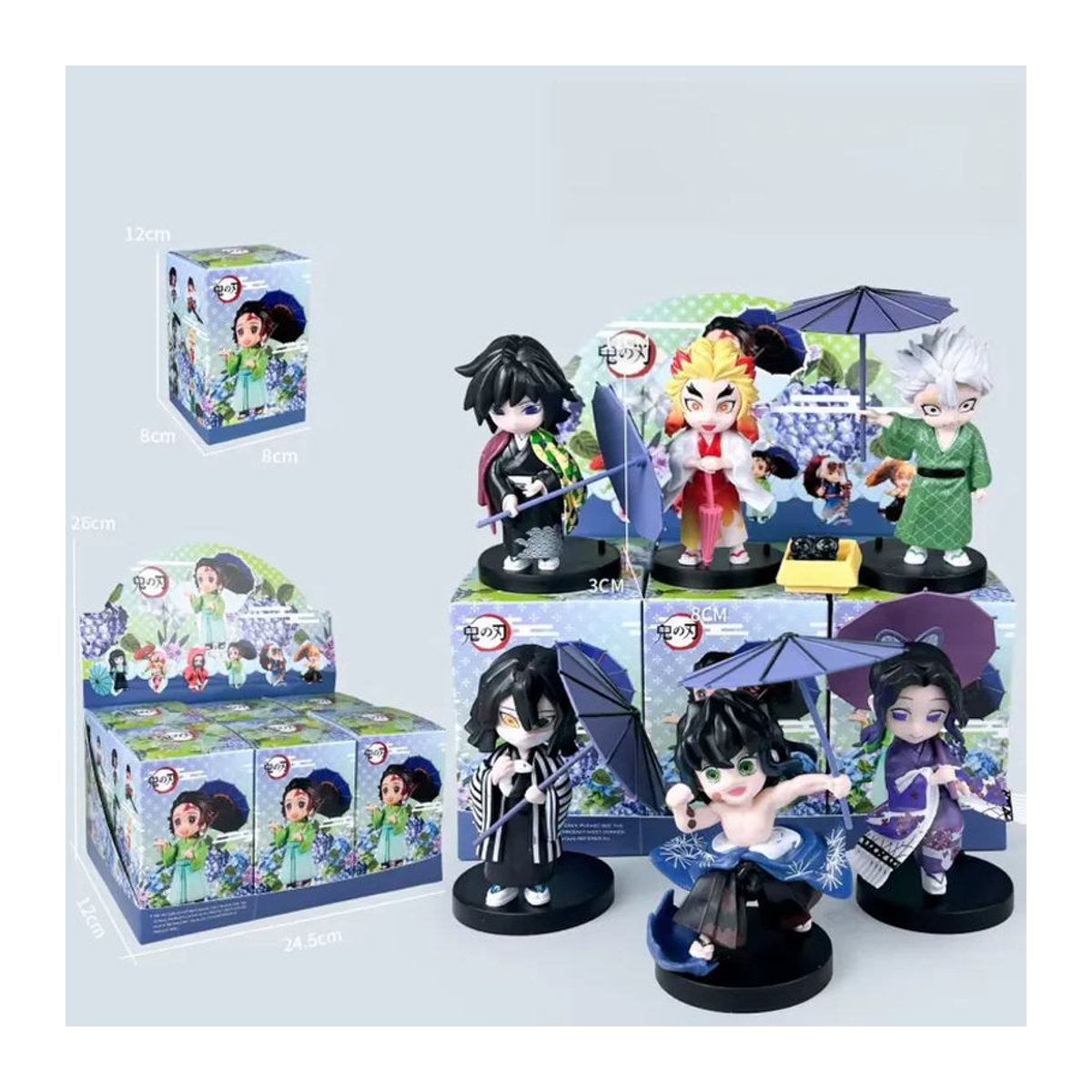 12 Stück Ghost Slayer Blade Plum Rain Serie Blindbox Figuren aus Kunststoff, mehrfarbig, Anime-Modell Ornament für dich - Bild 4