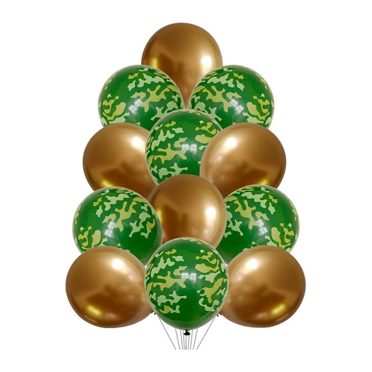 12 Stück LQDIANTANG Latex-Ballons in Camouflage-Optik für Militär- und Camping-Partys, mehrfarbig und rund - Bild 1