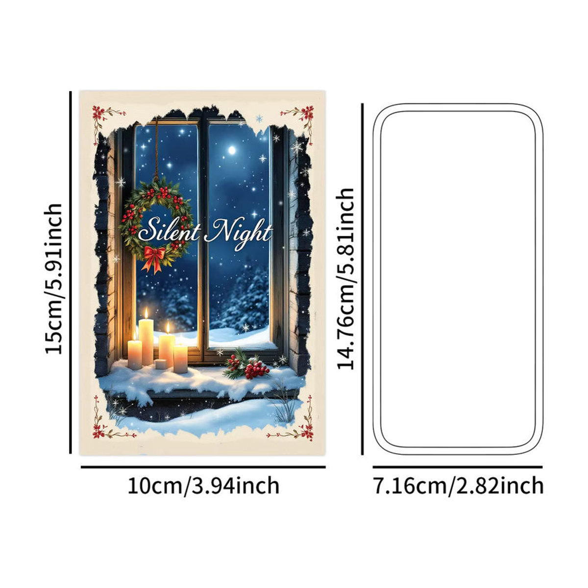 12 Stück Vintage-Weihnachtswandkarten aus Papier in Mehrfarbig für Dekoration und DIY-Geschenkverpackung - Bild 2
