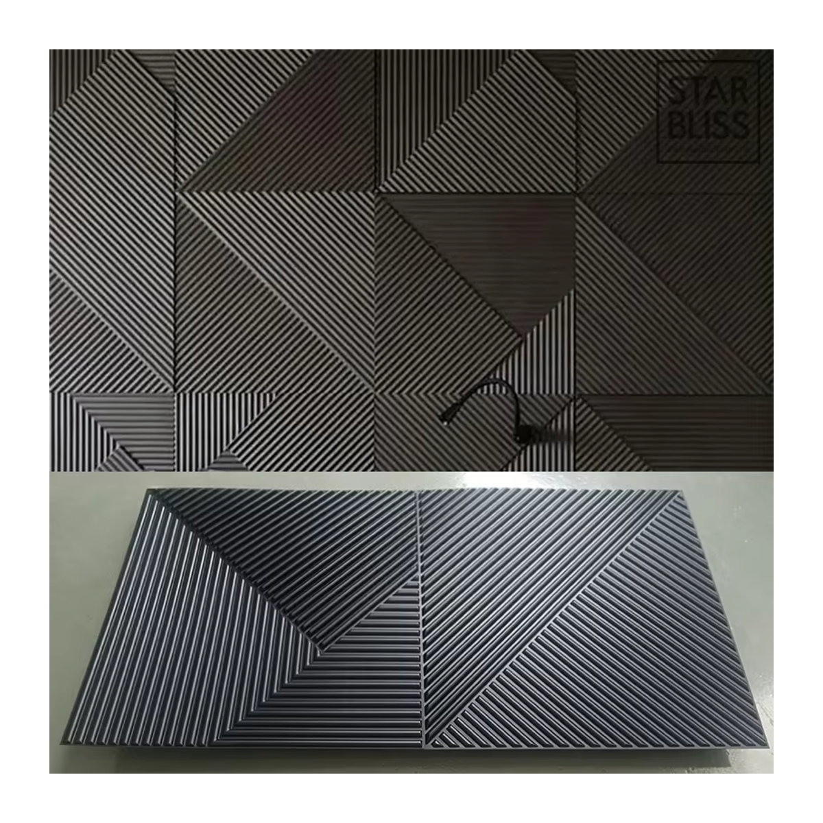 12 Stück WALLMG 3D Wandpaneele mit geometrischem Design in Holzoptik, Farbe: Braun, B/T/H: 50 x 50 x 50 cm - Bild 4