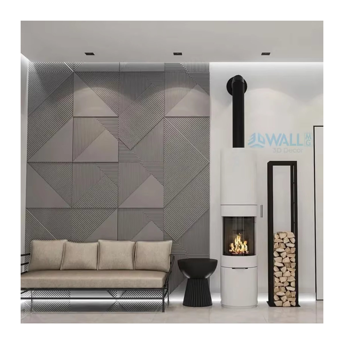 12 Stück WALLMG 3D Wandpaneele mit geometrischem Design in Holzoptik, Farbe: Braun, B/T/H: 50 x 50 x 50 cm - Bild 5