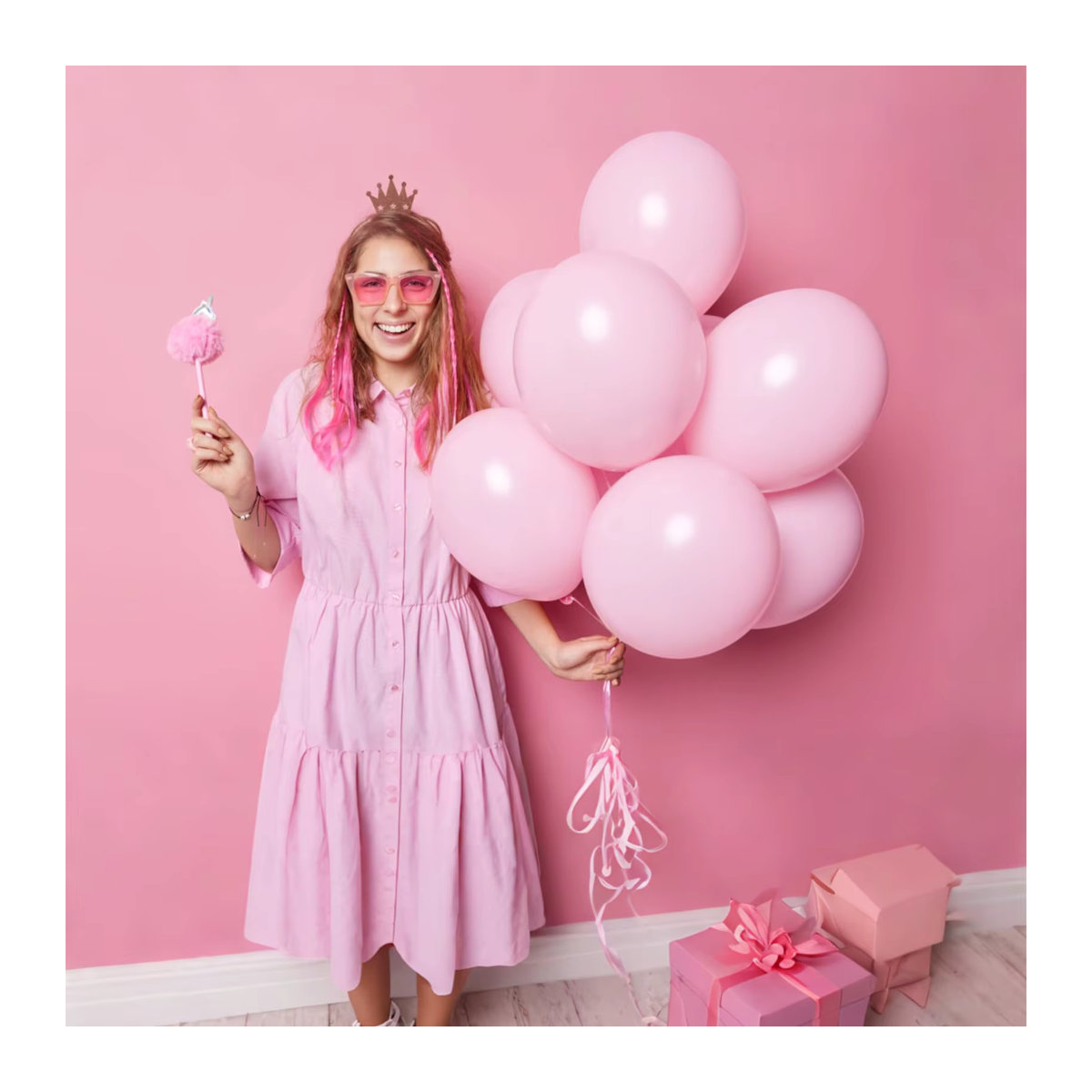 120 Stück matte Latexballons in Rosa und Lila für deinen Geburtstag, rund, Durchmesser: 30,5 cm - Bild 5