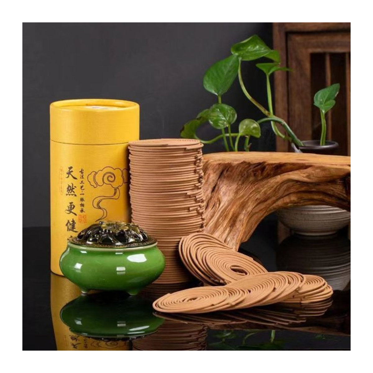 120 Stück Natürliche Spulen-Räucherstäbchen für Aromatherapie und Luftreinigung, Sandelholz und Adlerholz, Rosa und Braun - Bild 1