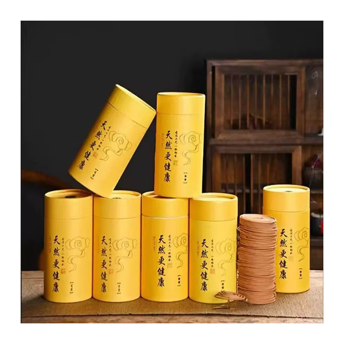 120 Stück Natürliche Spulen-Räucherstäbchen für Aromatherapie und Luftreinigung, Sandelholz und Adlerholz, Rosa und Braun - Bild 2