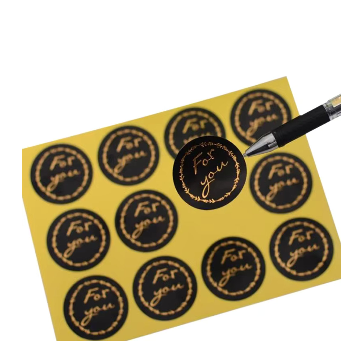 120 Stück YCDBTH Siegelaufkleber rund in Schwarz, 35 mm Durchmesser, selbstklebende Vintage Wachssiegel-Optik für DIY Deko und Geschenke - Bild 2