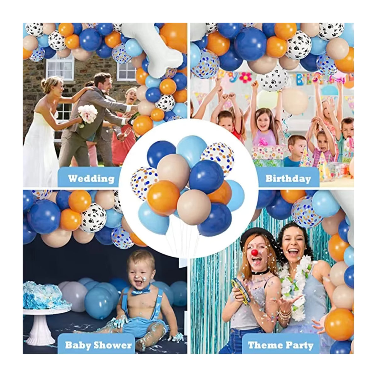 121 Stück Bluey-Thema Luftballon-Set mit Hundepfoten und Knochen für deine Geburtstagsparty-Dekoration, mehrfarbig - Bild 2